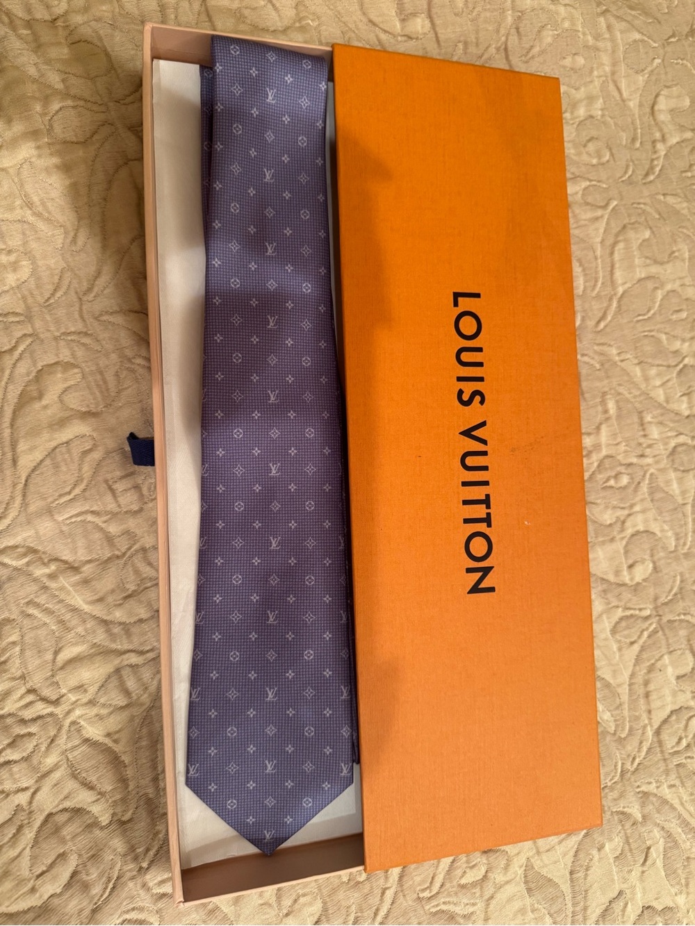 Louis Vuitton Lavender Monogram Silk Tie